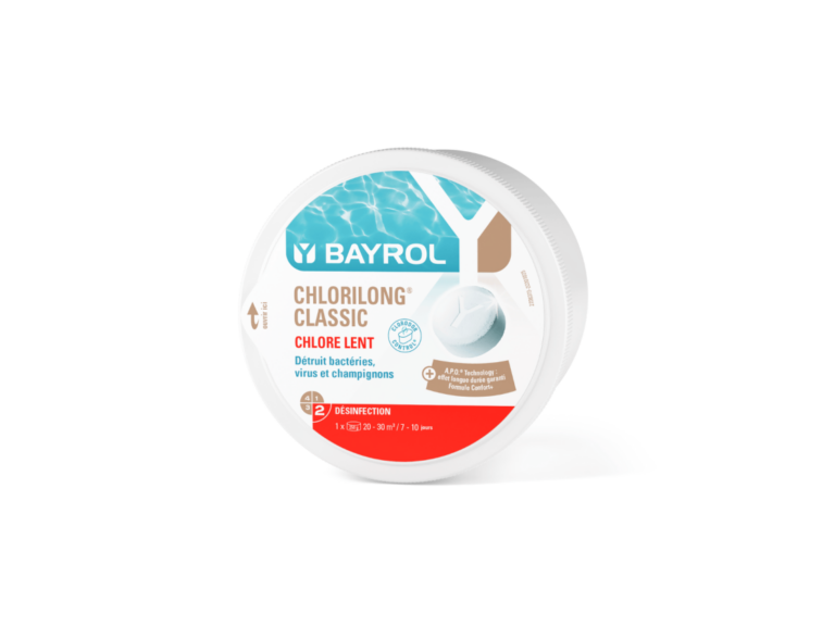Chlorilong CLASSIC Bloc 500 g, le chlore longue durée idéal pour une eau de piscine toujours saine
